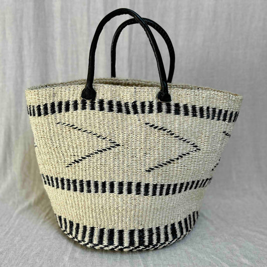 Milia sisal zwart beige big shopper Wild and Free the store