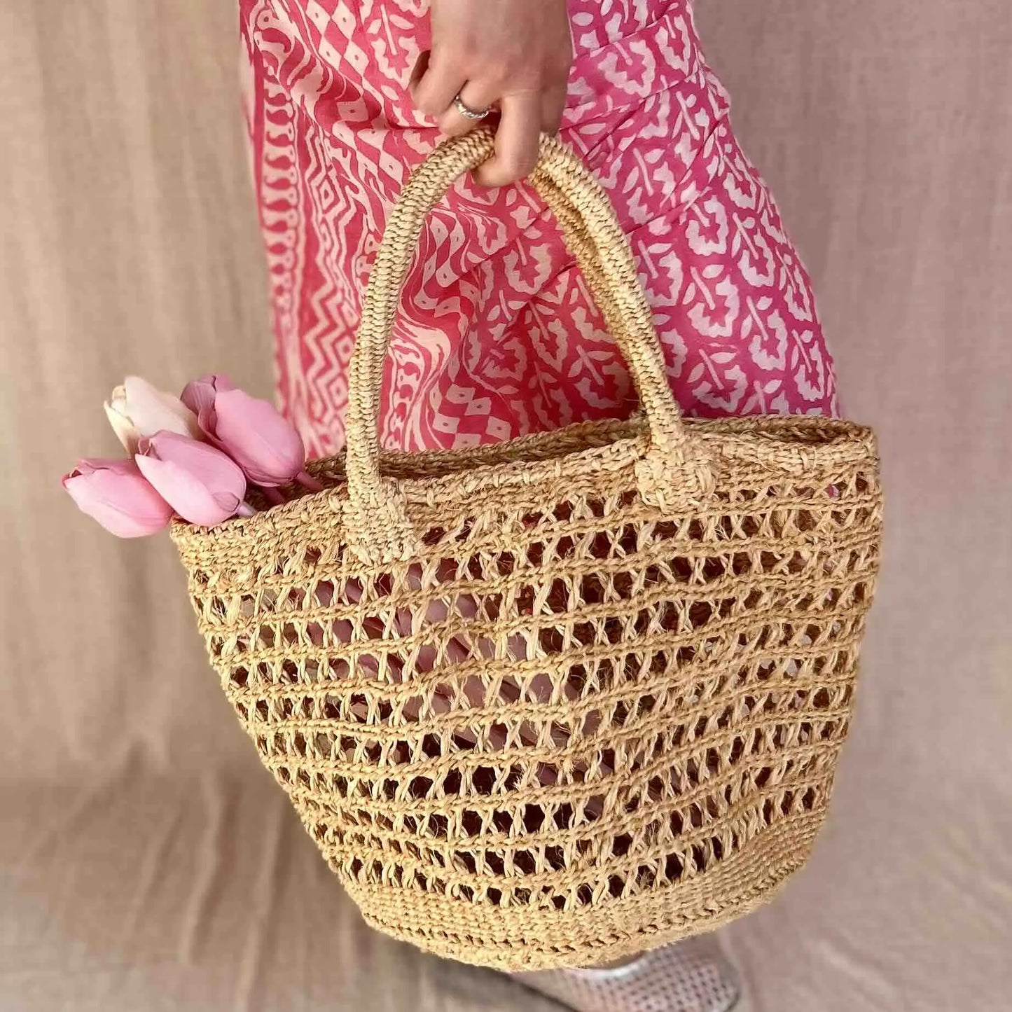 Jua sisal naturel opengewerkte shopper Wild and Free the store