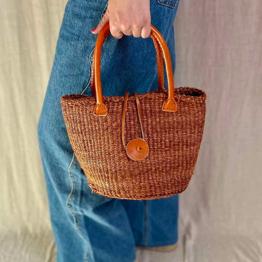 Kahawia sisal bruine mini tote bag Wild and Free the store