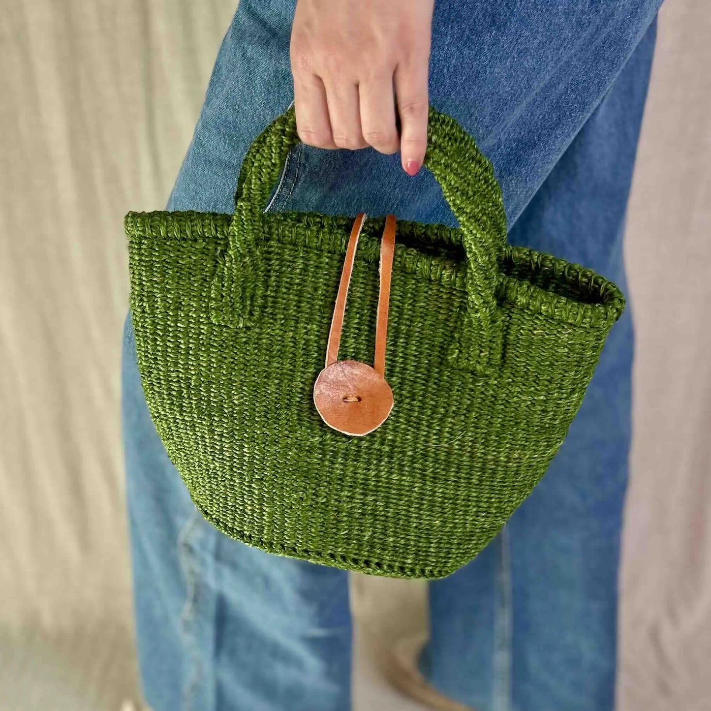 Safiri sisal groen extra mini tote bag Wild and Free the store