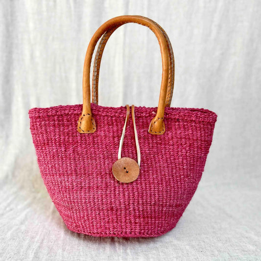 Nia sisal roze mini tote bag Wild and Free the store