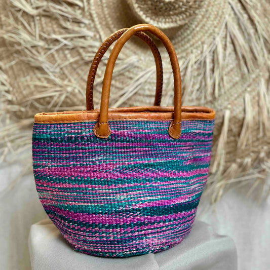Zuri sisal paars mini tote bag Wild and Free the store